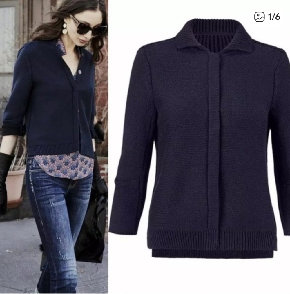 CABI #3523 Dark Blue Cardigan Sweater
